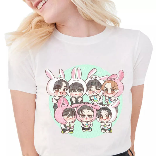 Hot Sale T-shirt GOT7 Kpop Team Wang BAMBAM Cute Cartoon T Shirt Women Clothing Casual Harajuku Tops Female Short Sleeve Tee