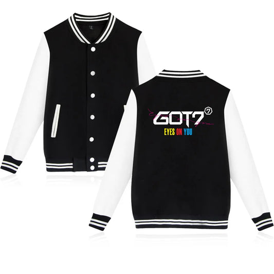 KPOP GOT7 EYES ON YOU Baseball Jacket Uniform Coat Autumn Winter Sweatshirt fashion Harajuku Tracksuit Hip hop Brand Jackets