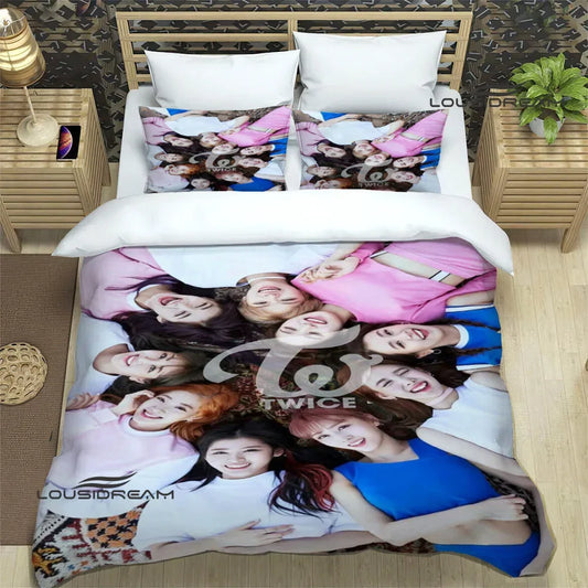 KPOP TWICE Combination printed  Bedding Sets exquisite bed supplies set duvet cover bed comforter set bedding set luxury