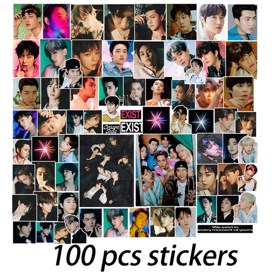 100 stickers Kpop EXO