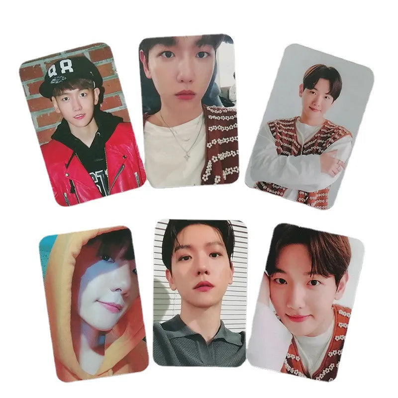 6Pcs/Set KPOP Photocards EXO Card Postcard Double-Sided Printing LOMO Cards BAEK HYUN Fans Collection Gifts