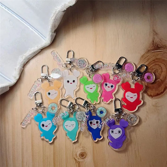 KPOP 1PCS Twice Cartoon Character 5cm Acrylic Pendant Cute Keychain for  SANA MINA JIHYO NAYEON MOMO TZUYU Fans Christmas Gift