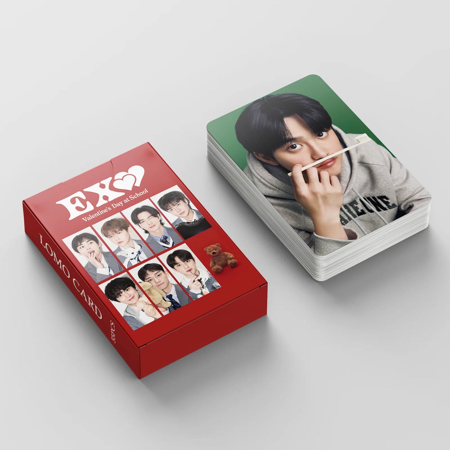 55Pcs/Set Kpop EXO New Album Valentine's Day at School Lomo Cards Photocard Poster HD Baekhyun SeHun KAI Card Collection Gift