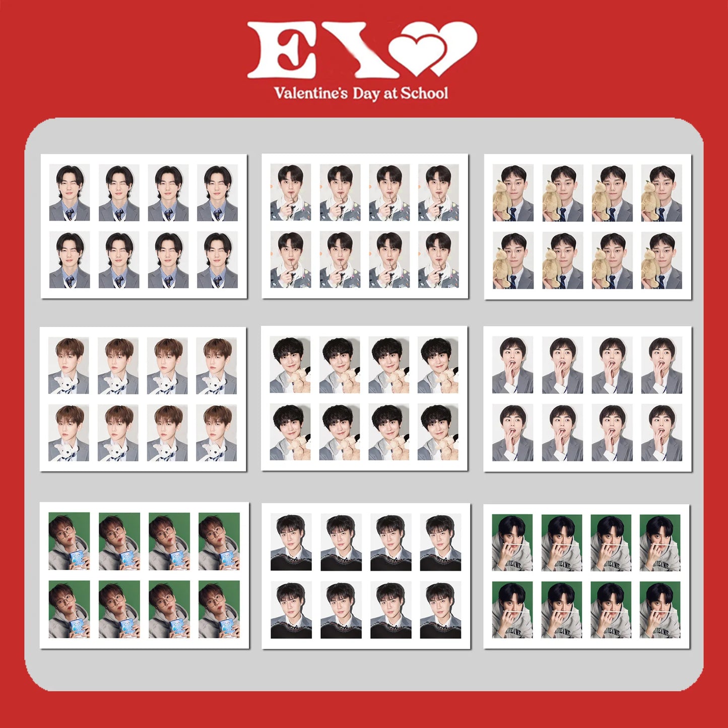 1Pcs/Set Kpop Hot Idol EXO 2024 Calendar ID Photo High Quality Same Model Surrounding ID Photo SEHUN SUHO BAEKHYUN CHANYEOL D.O.