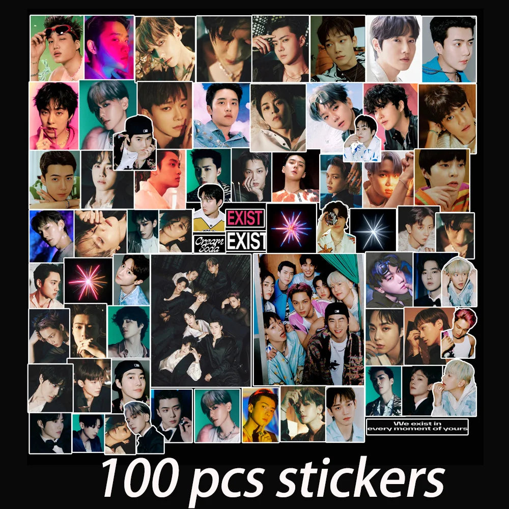 100 stickers Kpop EXO