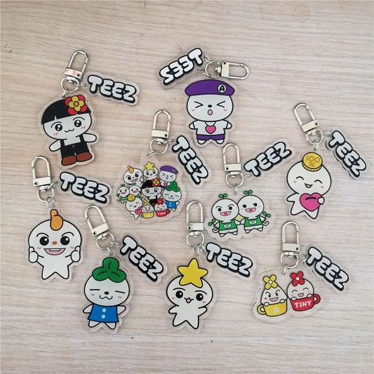 1pcs ATEEZ Teez-MON Acrylic Keychain Pendant Keyring HAMMON WINKLEMON ZZANGMON Bag Accessories Gift Collection Hongjoong Seonghw