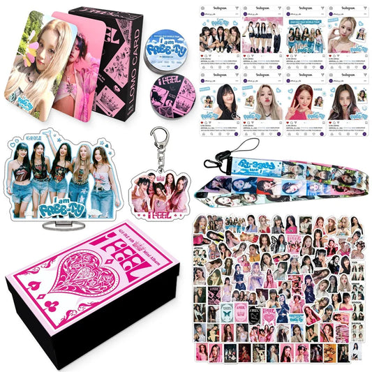 Kpop Gidle New Album I Feel Gift Box Set Photocards Lomo Card Sticker Lanyard Keychains Acrylic Stand Fans Collection Gifts