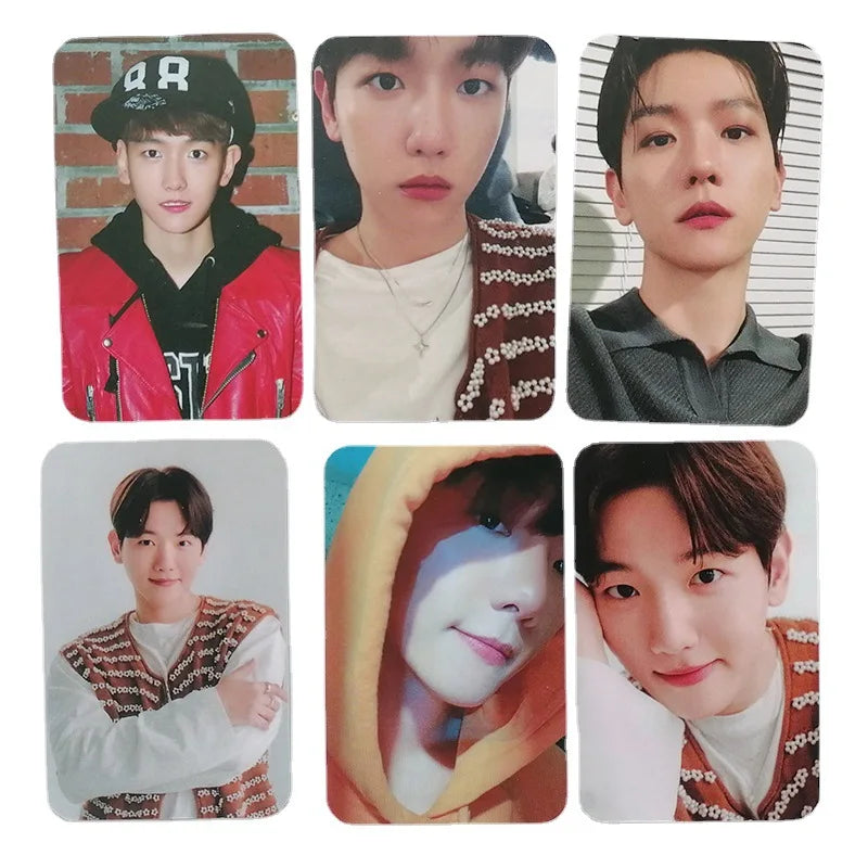 6Pcs/Set KPOP Photocards EXO Card Postcard Double-Sided Printing LOMO Cards BAEK HYUN Fans Collection Gifts